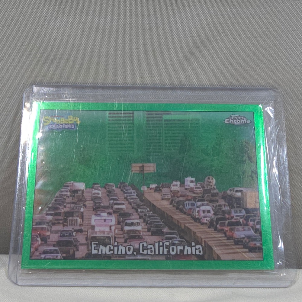 2025‎ Topps Chrome SpongeBob SquarePants Encino California 117 Green Parallel